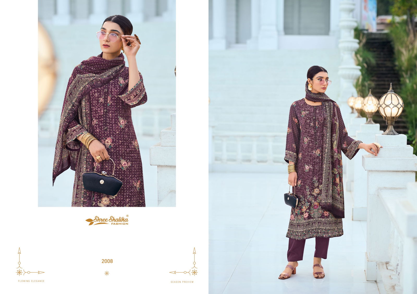 Sabyasachi Vol 2 By Shree Shalika Georgette Printed Embroidery Dress Material Wholesalers In Delhi